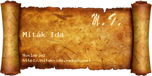 Miták Ida névjegykártya